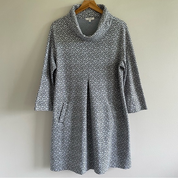 Tyler Boe Kim Cowl Dress Geometric Gray Pattern Size XL - Picture 1 of 12